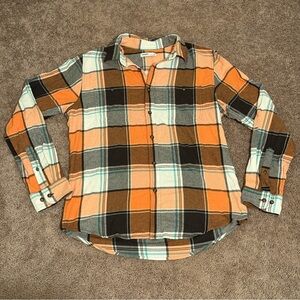 Sonoma Men's Orange and Black Flannel